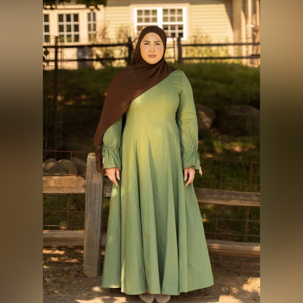 Batul the collection Green Maxi Linen Dress